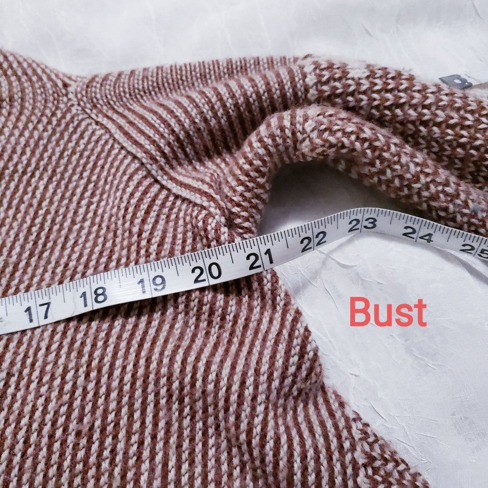 BB Dakota Wool Blend Brown White Knit Cardigan Southwest Aztec - Picture 4 of 8